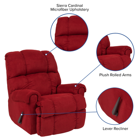 Flash Furniture Sierra Cardinal Microfiber Rocker Recliner RS-100-1-04-GG